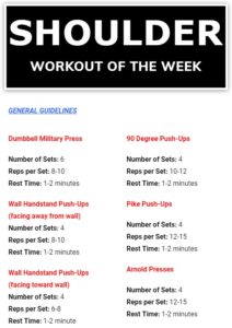 Shoulder Workout General Guidelines black and white image WE 11-02-19