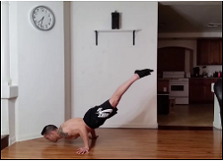 handstandpushup.com handstand push-up home workouts 90 degree handstand push-up beginning movement black shorts